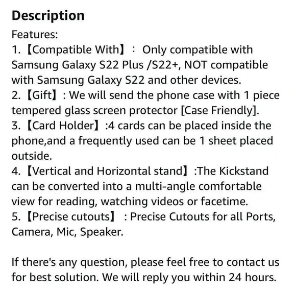 Asuwish Phone Case for Samsung Galaxy S22 Plus Leather Credit Card Holder Wallet - Picture 10 of 10